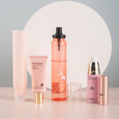 custom made pink color skincare bottle packaging series